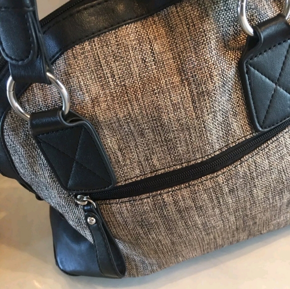 New Grey Tweed Shoulder Bag By KATE LANDRY - Picture 3 of 8